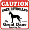 Hund Yard Schild Caution Bereich 'von Nadia Deutsche Dogge Sicherheit Firma 