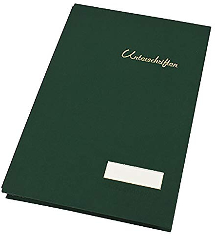 Soennecken Unterschriftsmappe 1490 DIN A4 20Fächer Leinen grün