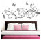 Grandora Wandtattoo XXL Blumenranken Schmetterlinge Blumen I dunkelgrau (BxH) 160 x 69 cm I Schlafzimmer Liebe Flur Wohnzimmer modern Aufkleber Wandaufkleber W1073
