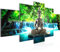 Runa Art - Bilder Buddha Wasserfall 200 x 100 cm 5 Teilig XXL Wanddekoration Design Blau Grün 503551b