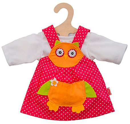 Heless 2484 - Bekleidungs-Set für Puppen, 2 teilig mit peppigem Eulenkleid und T-Shirt, Größe 35 - 45 cm