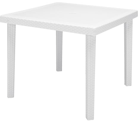 GRAND SOLEIL grandsoleil Boheme greenpol kariert Tisch, grün polymeric, weiß, 90 x 30 x 74,5 cm