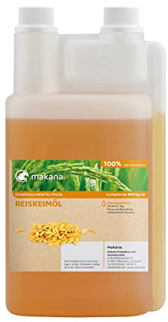 Makana Reiskeimöl für Tiere, raffiniert und 100% rein, 1000 ml Dosierflasche