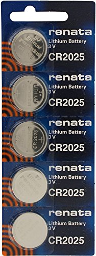CR2025 Lithium Coin Cells - Strip of 5 Batteries