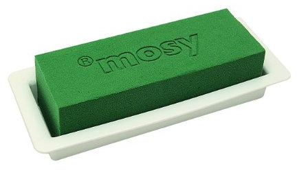 mosy Steckschaum-Gesteckschale 25 cm lang, Tischgesteck - Schale, frische Blumen-Gestecke, Tisch-Deko Hochzeit Frischblumen