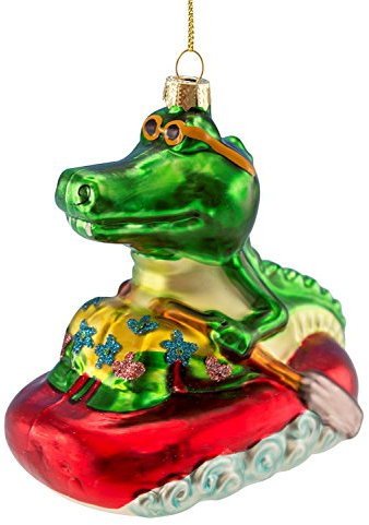 Beachcombers Coole Alligator im Leben Floß geblasenes Glas Weihnachten Urlaub Ornament