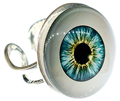 Miniblings Auge Halloween Augapfel Ring - Auge Halloween Augapfel - Handmade Modeschmuck I Fingerring mit Motiv I verstellbar one Size