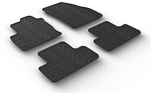 Satz Gummimatten kompatibel mit Range Rover Evoque 2011-2019 (T Profil 4-teilig + Montage-clips)