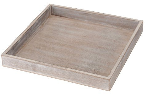 MI CASA Vassoio in Legno Grigio Quad.25 cm, 25