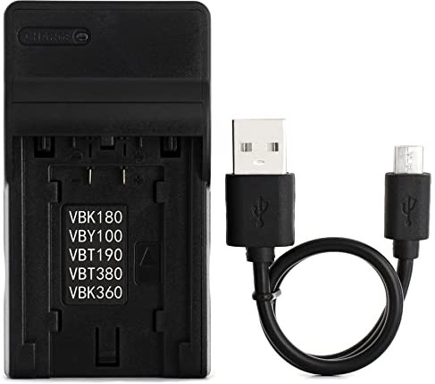 VW-VBK180 USB Charger for Panasonic HDC-HS60, HDC-HS80, HDC-SD40, HDC-SD60, HDC-SD80, HDC-SD90, HDC-TM40, HDC-TM60, HDC-TM80, HDC-TM90, SDR-H100, SDR-H85, SDR-S50, SDR-T50 Camera and More