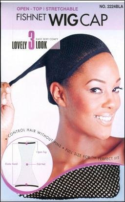 Magic Open Top Fishnet Wig Cap Liner Black