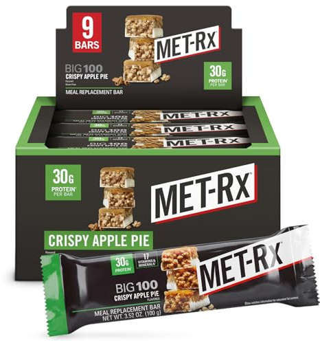 MET-Rx Big 100 Colossal Protein Bars, Crispy Apple Pie, 9 Ct