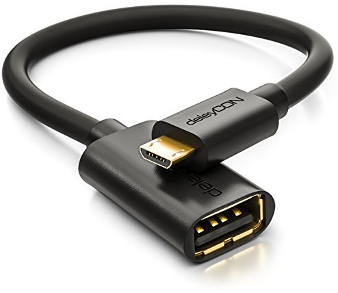 deleyCON 1 Pezzo USB 2.0 Alta Velocità Adattatore OTG - USB A a Micro B - S7 S7 Edge S6 S6 Edge S5 S4 Note 5 4 3 - Nero