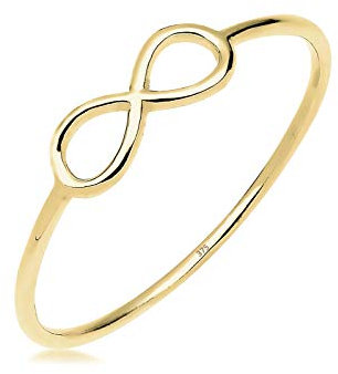 Elli PREMIUM Ring Damen Infinity Minimal Geo in 375 Gelbgold