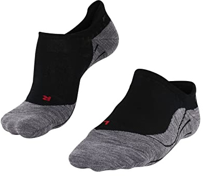 FALKE Women's TK5 Wander Invisible Hiking Socks, No Show, Light Padding, Athletic, Breathable Quick Dry, Merino Wool, Black (Black-Mix 3010), 6.5-7.5, 1 Pair
