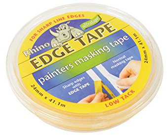 CENTURION TA127L Painters Sharp Line Edge Masking Tape, Yellow, 24mm X 41.1m