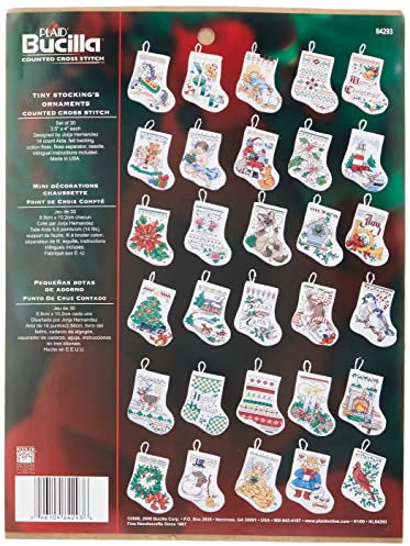 Bucilla 84293 Kreuzstich-Ornament-Set, klein, Weiß