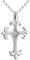 Vinani Pendentif avec Chaine Rolo 50 cm - Croix - Fleur de Lys Chevalier - lustré - Argent 925 - Collier Italie - AKK-T50