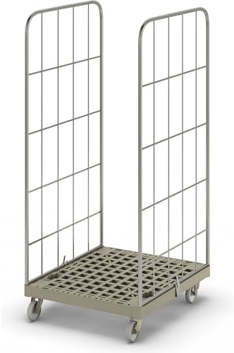 kaiserkraft | Rollbehälter MODULAR | Kunststoff-Rollplatte | Gitter 2-seitig | Platte grau