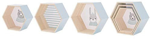 Bloomingville - Schaukasten, Regal, Kinderzimmerregal - Holz - pastelblau - 3 er Set