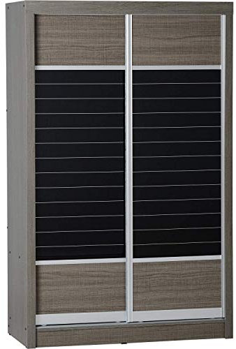 Seconique Lisbon Slider Wardrobe in Black Wood Grain