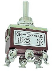 Maxi Toggle Switch Dpdt (On)-Off-(On) 10A/250V
