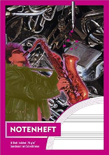 Notenheft A5h 6Syst. 8BL HF PENIG 2472 Schreiblinien VE=20(Liefermenge=20)