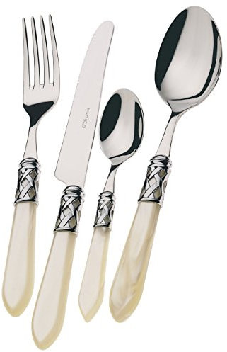 Casa Bugatti ALCAM-M4260 Alladin Ivory Set Posate, 75 Pezzi in Cassa di Legno