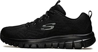 Skechers Damen Graceful Get Connected Sneaker,Black Mesh Trim, 37.5 EU