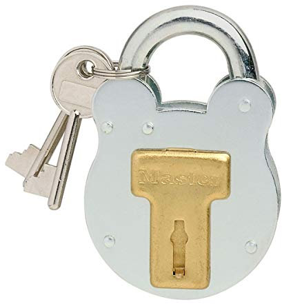 Master Lock 2750EURD Lucchetto design vintage, Grigio, 8,7 x 5 x 1,3 cm