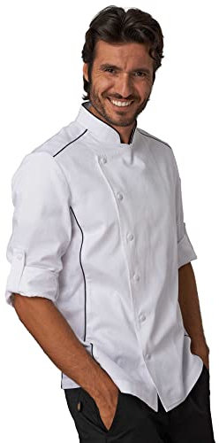 siggi - Giacca per Cuoco Alex in Cotone Drill 100% irrestringibile. Inserti Traspiranti. Peso al mq. gr. 190. - Taglia: L - Varianti: Bianco