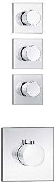 Soho 3 Wege Unterputz Duscharmatur mit Thermostat Fertigmontageset