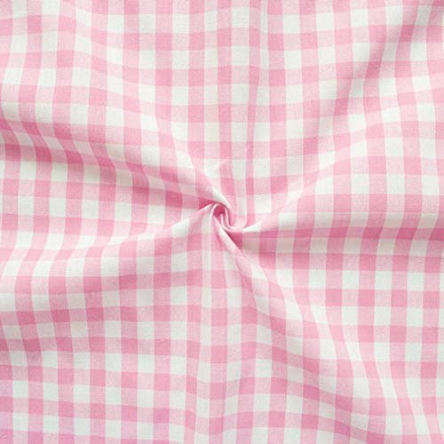 Stoffkontor 100% Baumwollstoff Stoff Züchen Vichy Karo groß - Öko-Tex Standard 100 - Meterware, Rosa-Weiss - zum Nähen von Bekleidung, Vorhängen, Bettwäsche, Dekorationen UVM.