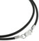 Queenberry Black Leather 2mm Choker Necklace with Sterling Silver Lobster Clasp, 16