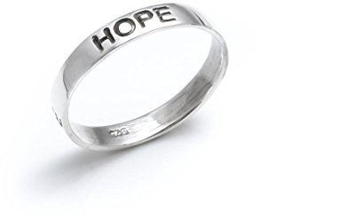 Silverly Gravierte Ringe aus Sterlingsilber mit Hoffnung Glaube und Liebe Unisex | Inspirierender Verlobungsring für Frauen | Klassischer Ehering - Stapelringe aus Massivem 925er Silber