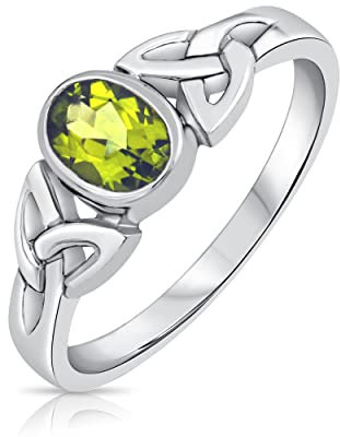 DTPsilver® 925 Sterling Silber Ring - Keltische Dreifaltigkeitsknoten - Keltische Kollektion - Peridot