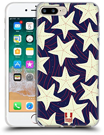 Head Case Designs Estrella De Mar Blanca Patrones Marinos 1 Caso Funda de Gel Suave Compatible con Apple iPhone 7 Plus/iPhone 8 Plus
