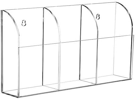 Soporte para pared para mando a distancia de acrílico transparente, color transparente 3 slots x 6.5 cm
