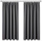 PONY DANCE Gray Blackout Curtains 66x54 for Bedroom Pencil Pleat Thermal Curtains with Hooks for Track Rail, W66 X L54, 2 Panels, Grey