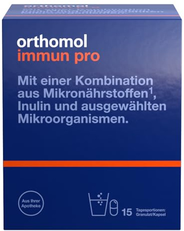 Orthomol Immun pro: Kombination aus Mikronährstoffen*, Inulin und 5 ausgewählten Mikroorganismen in innovativer DR-Kapsel, 15/30 Tagesportionen