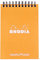 Rhodia 13503C Notizblock (DIN A6, 10,5 x 14,8 cm, Doppelspirale, liniert, dot grid, mikroperforiert, 80 Blatt) 1 Stück orange