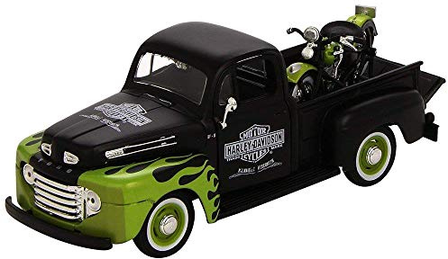Maisto 1:24 Ford F-1 Pickup 1948 + FL Panhead 1948 schwarz grün