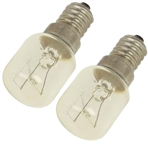 SPARES2GO Pygmy Light Bulb Lamp for Logik Oven Cooker (Pack of 2, 15w, SES, E14)