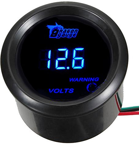 Mintice 2 Black Car Motor Digital Blue LED Volt Gauge Meter, 12V Professional