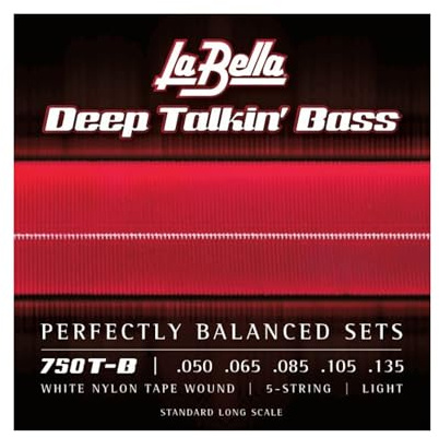 La Bella 750T-B Deep Talkin' Bass White Nylon Tape Wound - .050-.135 Light 5-string
