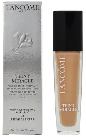 Lancôme Teint Miracle Luminous Satin Foundation - Hydrating, Radiant Finish, Medium Coverage with SPF 15, 01 Beige Albâtre