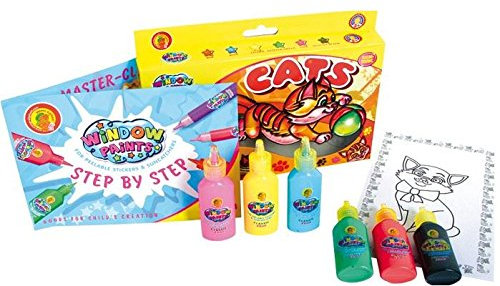 Orange Elephant 8457 Window Paints Cats, Fensterbilder