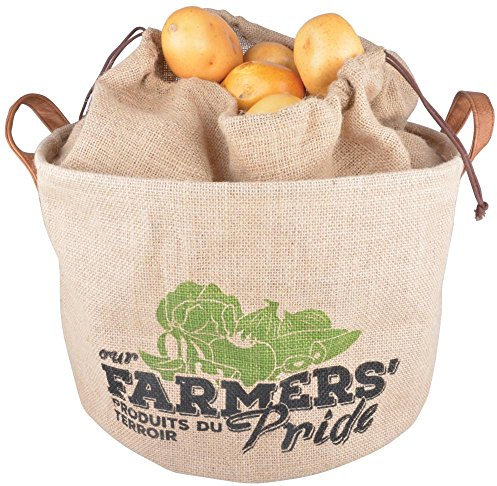Esschert Design FP027 Farmers Pride Kartoffeltasche, Jute/PE/PU, Beige, 34 x 24 x 23 cm