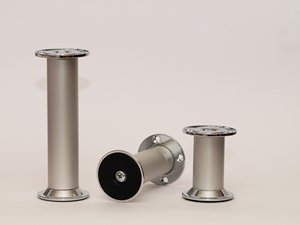 Möbelfuss Tischbein Möbelbein Silber eloxiert 70mm Höhenverstellbar
