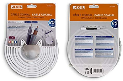 Engel Axil CA0728E - Cable coaxial (25 metros), Blanco